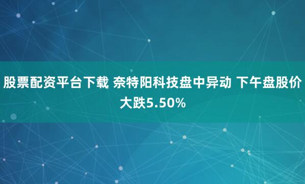 股票配资平台下载 奈特阳科技盘中异动 下午盘股价大跌5.50%